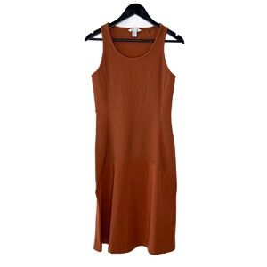 Athleta Dress Ribbed Brown Fit & Flare Athleisure Dress